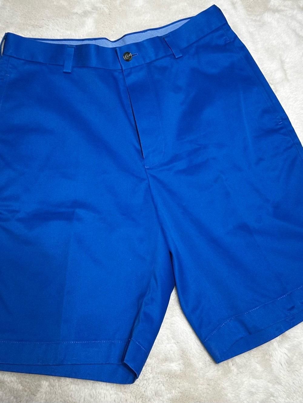 Brooks Brothers Royal Blue Flat-Front Men's Cotton Dress Shorts